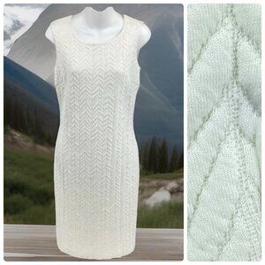 Picadilly Women Sleeveless Quilted Knit Body-con Sweater Dress White XS *read*